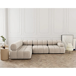 Lisa design Ruby canapé d'angle modulable 5 places - Beige