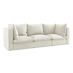 Makamii Canapé modulable 3 places tissu - Beige - Canapé modulable en tissu - style scandinave - assise moelleuse - mousse polyuréthane