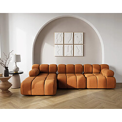 Lisa design canapé d'angle modulable 4 places - Terracotta