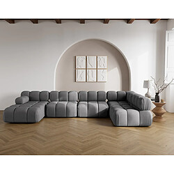 Lisa design Canapé panoramique modulable Ruby - Gris