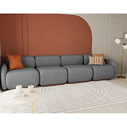 Lisa Design Penelope - canapé droit modulable 4 places en velours texturé