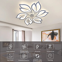 NETTLIFE Ventilateur de plafond avec éclairage et télécommande - Lampe de plafond LED dimmable, fonction de timer , design créatif 6 lumières
