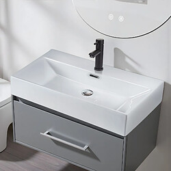 NETTLIFE Lavabo de salle de bain à poser, petit lavabo carré en céramique, 51 cm