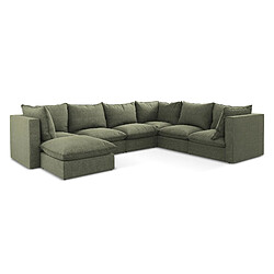 Makamii Canapé modulable 3 places - Bleu - Canapé modulable 3 places - tissu - mousse polyuréthane - ressorts Nosag - style scandinave