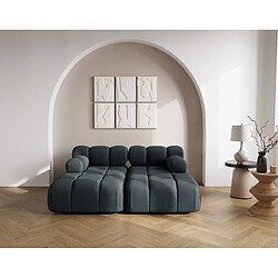 Lisa Design Ruby - canapé droit 4 places avec double méridienne - assise profonde - en velours texturé