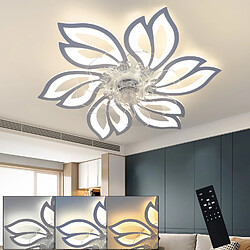 NETTLIFE Ventilateur de plafond avec éclairage et télécommande - Lampe de plafond LED dimmable, fonction de timer , design créatif 6 lumières