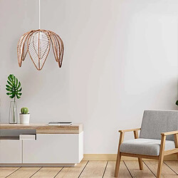 Barcelona LED Suspension en rotin "Bintan" en forme de fleur