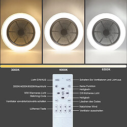 NETTLIFE Ventilateur de plafond avec éclairage LED et télécommande - Silencieux, 48.5CM, gradable, fonction timer, design cristal pour salon/chambre pas cher