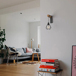 Barcelona LED Applique murale nordique cage "RODEN" - Bois et métal