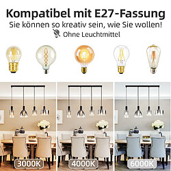 NETTLIFE Lampe à Suspension Pour Table à Manger Vintage En Verre Gris Fumé E27 Réglable En Hauteur Pour Salon