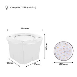 Balise encastrable LED FUMAGALLI "LETI 100 ROUND" GX53 - 3W -