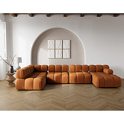 Lisa design Canapé modulable panoramique Ruby - Terracotta