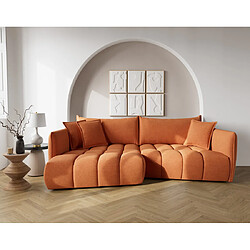 Lisa Design Cassiopee - canapé d'angle gauche 4 places en tissu texturé