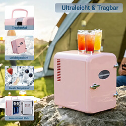 Acheter NETTLIFE Mini réfrigérateur 4L Petit réfrigérateur 12V 230V idéal pour la voiture la chambre le camping le bureau et les voyages (rose)