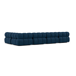 Lisa design Canapé panoramique modulable Ruby - Bleu pas cher