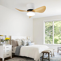 Ventilateur de plafond NETTLIFE avec éclairage et télécommande 23 W LED Dimmable Silencieux 70 cm Été/Hiver Minuterie 6 vitesses