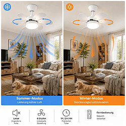 Avis NETTLIFE Ventilateur de plafond blanc avec éclairage, télécommande, silencieux