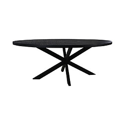 Mes Table à manger ovale 200 cm en manguier recyclé noir et métal - BERGAL