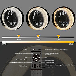 NETTLIFE Ventilateur de plafond LED avec éclairage - 39,5cm Moderne, grand & silencieux, télécommande, minuterie, 34W, 3000K-6000K dimmable