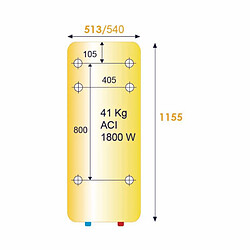 Thermor 251079 Chauffe-eau électrique vertical mural 200 L ACI Hybride DURALIS