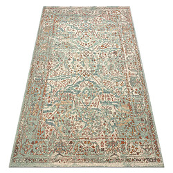 RUGSX Tapis en laine SOHO 477.04.LA400 OSTA - Ornement, cadre, naturel vert beige 200x300 cm