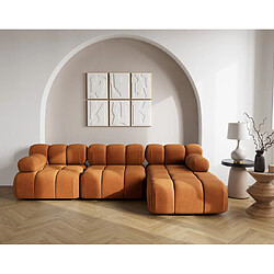 Lisa design Canapé d'angle modulable Ruby - Terracotta