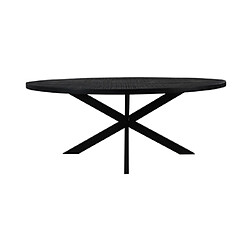 Mes Table à manger ovale 200 cm en manguier recyclé noir et métal - BERGAL