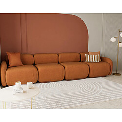 Lisa Design Penelope - canapé droit modulable 4 places en velours texturé