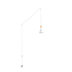 Barcelona LED Suspension scandinave en métal et bois avec prise "Lima"