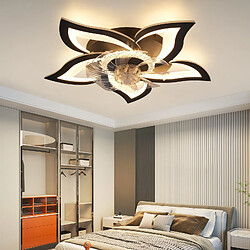 Ventilateur de plafond LED NETTLIFE avec éclairage 48 W Noir Silencieux Télécommande Intensité variable 3 températures de couleur Minuterie 6 vitesses