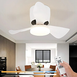 Ventilateur de plafond NETTLIFE avec éclairage, variateur, silencieux, 70 cm, LED, 23 W, blanc, été/hiver, minuterie 6 vitesses