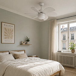 Acheter NETTLIFE Ventilateur de plafond blanc avec éclairage, télécommande, silencieux