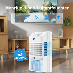 Nettlife Déshumidificateur 2000 ml avec télécommande, minuterie 24 h, nettoyage UV et mode veille (blanc) pas cher
