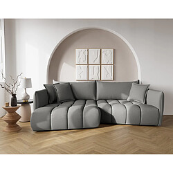 Lisa Design Cassiopee - canapé d'angle gauche 4 places en tissu texturé