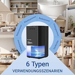 Déshumidificateur NETTLIFE 1400 ml avec minuterie et d'ambiance (noir)
