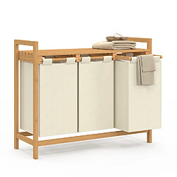 Acheter Idmarket PANIER LINGE 3 BACS BAMBOU BEA