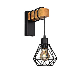 Barcelona LED Applique murale nordique cage "RODEN" - Bois et métal
