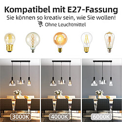 NETTLIFE Lampe à Suspension Pour Table à Manger Vintage En Verre Gris Fumé E27 Réglable En Hauteur Pour Salon