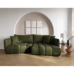 Lisa Design Cassiopee - canapé d'angle droit 4 places en tissu texturé