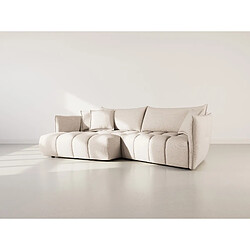 Lisa Design Cassiopee - canapé d'angle gauche 4 places en tissu texturé