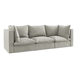 Makamii Canapé modulable 3 places - Gris clair - Canapé modulable 3 places - en tissu - garnissage mousse - style scandinave - assise moelleuse