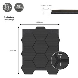 ML-Design Panneaux acoustiques Hexagon, 66,5x81,1x2,1 cm, noir pas cher