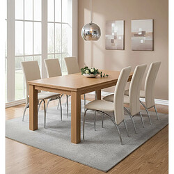 Homy France Lot de 6 chaises DUNA chrome velours beige