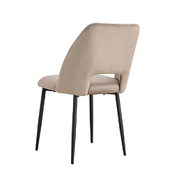 Homy France Lot de 4 chaises AVA Métal noir Velours - Taupe
