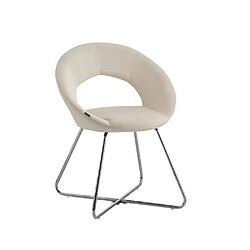 Homy France Lot de 4 Chaises BUBBLE Chrome velours - écru