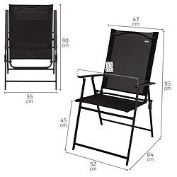 Acheter Aktive Lot de 4 chaises de jardin pliantes - Noir