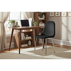 Acheter Homy France Lot de 4 Chaises Scandinaves Velours Noir Pieds Chrome 43,5x40x87cm