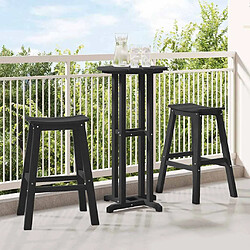 vidaXL Ensemble de bar de jardin 3 pcs Noir HDPE