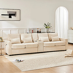 Okwish Canapé droit 4 places - Blanc