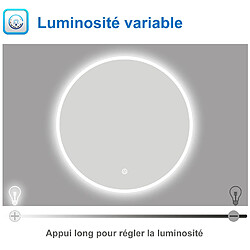 Avis Miroir LED rond pour salle de bain de diamètre 120cm avec éclairage LED lumière froide SANILAND